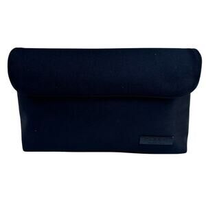 CHANEL Parfums Black Satin Makeup Clutch Cosmetics Bag Zipper & Magnetic Closure